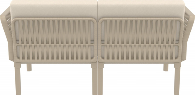 Диван пластиковый двухместный с подушками Siesta Contract Portofino Lounge стеклопластик, полипропилен, полиэстер бежевый, бежевый Фото 10