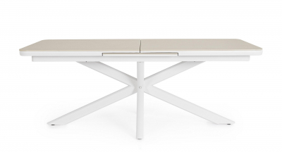 Стол обеденный раздвижной Garden Relax Pascal алюминий, спеченный камень белый Фото 5