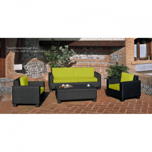 Стол плетеный обеденный Garden Relax Ginevra искусственный ротанг черный Фото 1