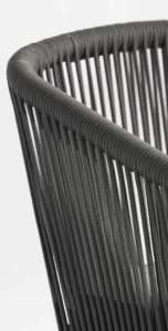 Кресло барное плетеное с подушкой Felicita Diva алюминий, роуп, полиэстер антрацит, темно-серый, серый Фото 4