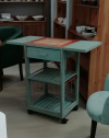 Кухонный столик ARIS SRL Pantagruel бук бирюзово-коричневый Фото 2