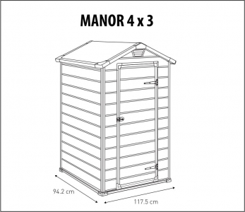 Сарай пластиковый Keter Manor 4x3 полипропилен серый, белый Фото 2