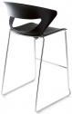 Стул барный пластиковый Kastel Kicca сталь, полипропилен хром, черный Фото 1