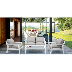 Кресло металлическое с подушками Garden Relax Quentin алюминий, ткань серый Фото 8