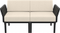 Диван пластиковый двухместный с подушками Siesta Contract Portofino Lounge стеклопластик, полипропилен, полиэстер черный, бежевый Фото 5