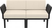 Диван пластиковый двухместный с подушками Siesta Contract Portofino Lounge стеклопластик, полипропилен, полиэстер черный, бежевый Фото 5