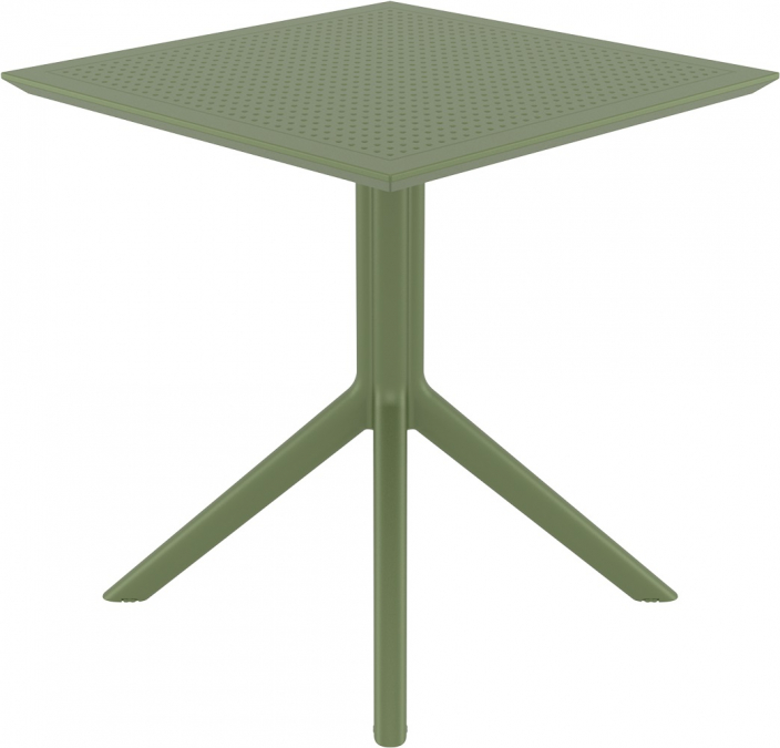 Стол пластиковый Sky Table 70, оливковый, 700х700х740 мм