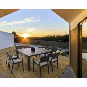Стол металлический обеденный Garden Relax Shark алюминий антрацит Фото 4