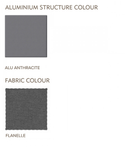 Лаунж-лежак двухместный Grattoni Bite алюминий, ткань sunbrella антрацит, темно-серый Фото 3