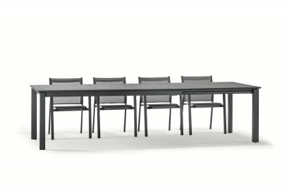 Стол металлический раздвижной Grattoni Panarea алюминий антрацит Фото 4