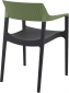 Кресло пластиковое Siesta Contract Tulum стеклопластик, полипропилен черный, оливковый Фото 7