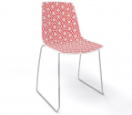 Стул пластиковый Gaber Alhambra S сталь, технополимер белый, красный Фото 1
