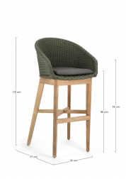 Кресло плетеное барное с подушкой-thumbs-Фото3