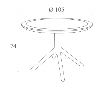 Стол пластиковый Siesta Contract Sky Table Ø105 сталь, пластик бежевый Фото 2