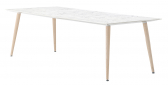 Стол ламинированный PEDRALI Babila ясень, алюминий, компакт-ламинат HPL беленый ясень, белый мрамор Фото 1