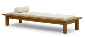 Шезлонг-лежак деревянный с матрасом Tagliamento Roova ироко, ткань Фото 5