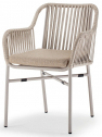 Кресло плетеное с подушкой Grattoni Beverly алюминий, роуп, олефин песочный, конопляный, песочный Фото 1