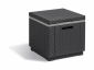 Пуф-ящик пластиковый плетеный для льда Keter Cube with cushion пластик с имитацией плетения графит, серый Фото 2