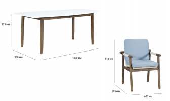 Комплект обеденной деревянной мебели на 6 персон-thumbs-Фото3