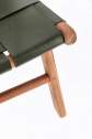 Стул лаунж деревянный с обивкой Garden Relax Joanna тик, натуральная кожа натуральный, зеленый Фото 9