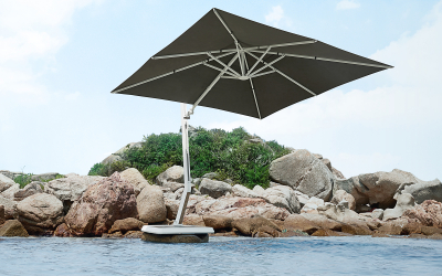 Зонт профессиональный 3х3 м Higold Wing алюминий, акрил тик, тортора Фото 12