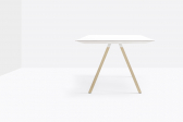 Стол ламинированный PEDRALI Arki-Table Wood дуб, алюминий, компакт-ламинат HPL беленый дуб, белый Фото 4
