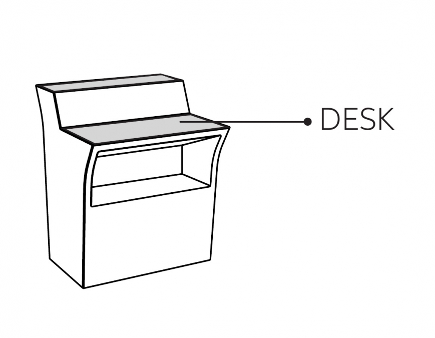 Столешница стеклянная для барной стойки Jumbo Bar Desk