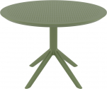 Стол пластиковый Siesta Contract Sky Table Ø105 сталь, пластик оливковый Фото 8