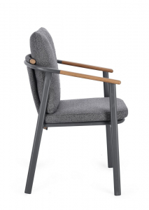 Кресло металлическое с подушками Garden Relax Leonida алюминий, тик, олефин антрацит Фото 4