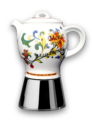 Кофеварка гейзерная на 4 порции, деколь Caffe a 3 Stelle