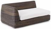Модуль правый плетеный с подушкой Unopiu Agorà алюминий, искусственный ротанг, акрил тропический коричневый, белый Фото 1