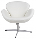 Кресло дизайнерское Beon Swan хромированный металл, экокожа белый Фото 1