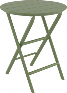 Стол пластиковый складной Siesta Contract Helen Folding Table Ø60 пластик оливковый Фото 5