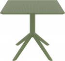 Стол пластиковый Siesta Contract Sky Table 80 сталь, пластик оливковый Фото 1