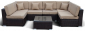Комплект плетеной мебели Afina YR822D Brown/Beige сталь, искусственный ротанг, древесно-полимерный композит, ткань коричневый, бежевый Фото 1