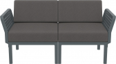 Диван пластиковый двухместный с подушками Siesta Contract Portofino Lounge стеклопластик, полипропилен, полиэстер темно-серый, темно-серый Фото 6