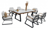 Комплект металлической мебели Bomonti Breeze алюминий, ироко, ткань Фото 1