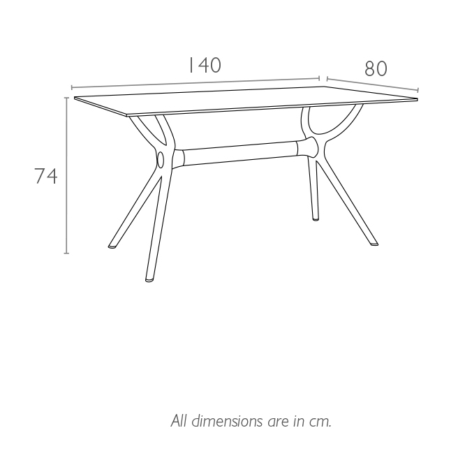 Стол пластиковый Air Table 140, черный, 1400х800х740 мм
