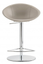 Кресло барное с регулировкой высоты PEDRALI Gliss сталь, технополимер, натуральная кожа хромированный, хаки Фото 1