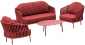 Комплект лаунж мебели Grattoni Soho алюминий, роуп, олефин красный Фото 1