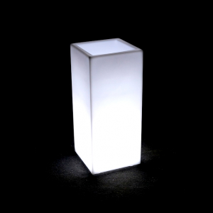Кашпо пластиковое светящееся LED Vertical полиэтилен белый Фото 1