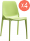 Комплект пластиковых стульев Scab Design Ginevra Set 4 стеклопластик светло-зеленый Фото 1