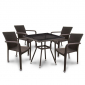 Комплект плетеной мебели Afina T283BNT-W2390/A2001B-W53 Brown 4Pcs искусственный ротанг, сталь коричневый Фото 1