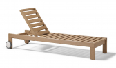Лежак деревянный с матрасом POINT Kahn тик, ткань натуральный, белый Фото 10