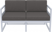 Диван пластиковый двухместный с подушками Siesta Contract Mykonos стеклопластик, полиэстер серебристый, темно-серый Фото 8
