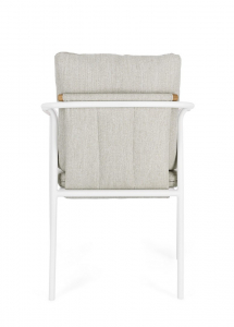 Кресло металлическое с подушками Garden Relax Leonida алюминий, тик, олефин белый Фото 7