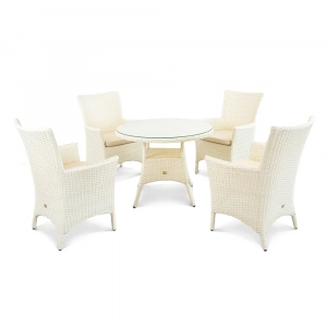 Кресло плетеное с подушкой ReeHouse Kipr алюминий, искусственный ротанг, оксфорд доминикана, светло-бежевый Фото 5