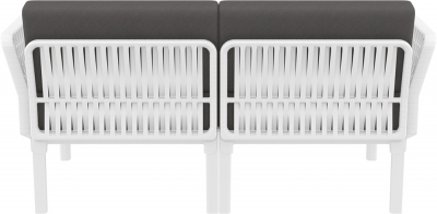Диван пластиковый двухместный с подушками Siesta Contract Portofino Lounge стеклопластик, полипропилен, полиэстер белый, темно-серый Фото 6