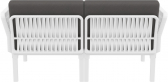 Диван пластиковый двухместный с подушками Siesta Contract Portofino Lounge стеклопластик, полипропилен, полиэстер белый, темно-серый Фото 6