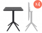 Комплект пластиковых складных столов Siesta Contract Sky Folding Table 60 Set 4 сталь, пластик черный Фото 1